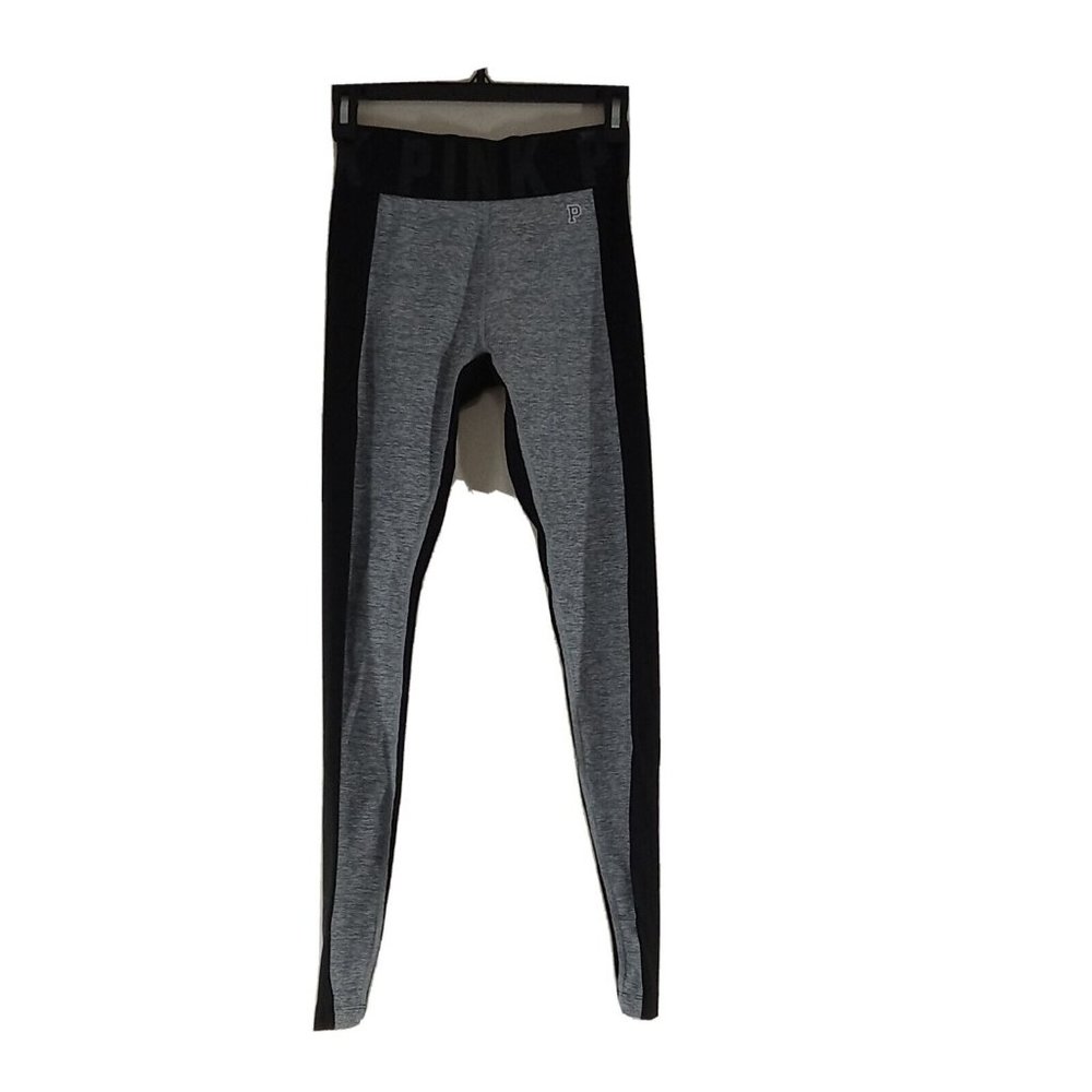 PINK VICTORIA SECRET Women Preowned Leggings Pants BLACK GRAY Exercise XS Yoga